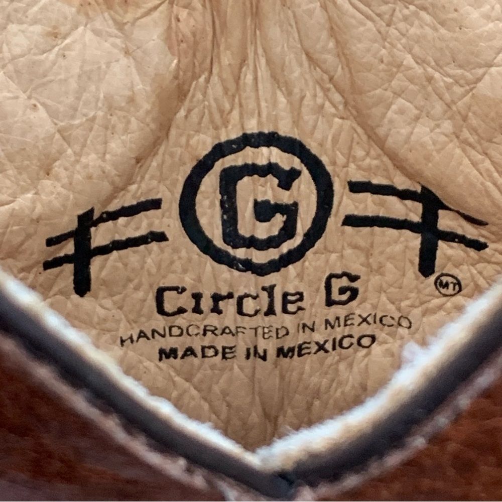 Circle G Cognac Embroidered Cowgirl Leather Cowboy Boots Women’s size 7.5 - Picture 13 of 16